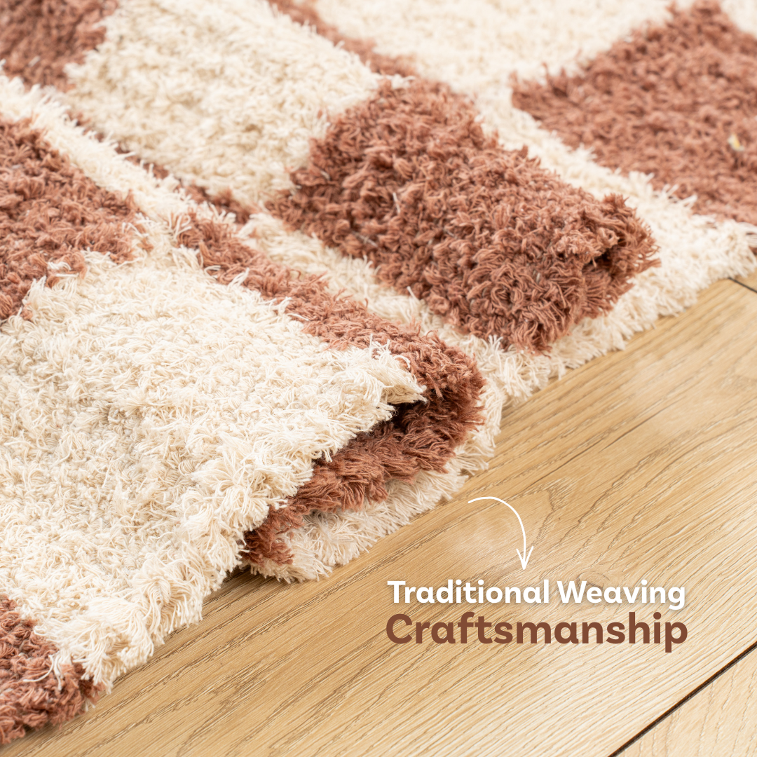 Mocha Grid Area Rug