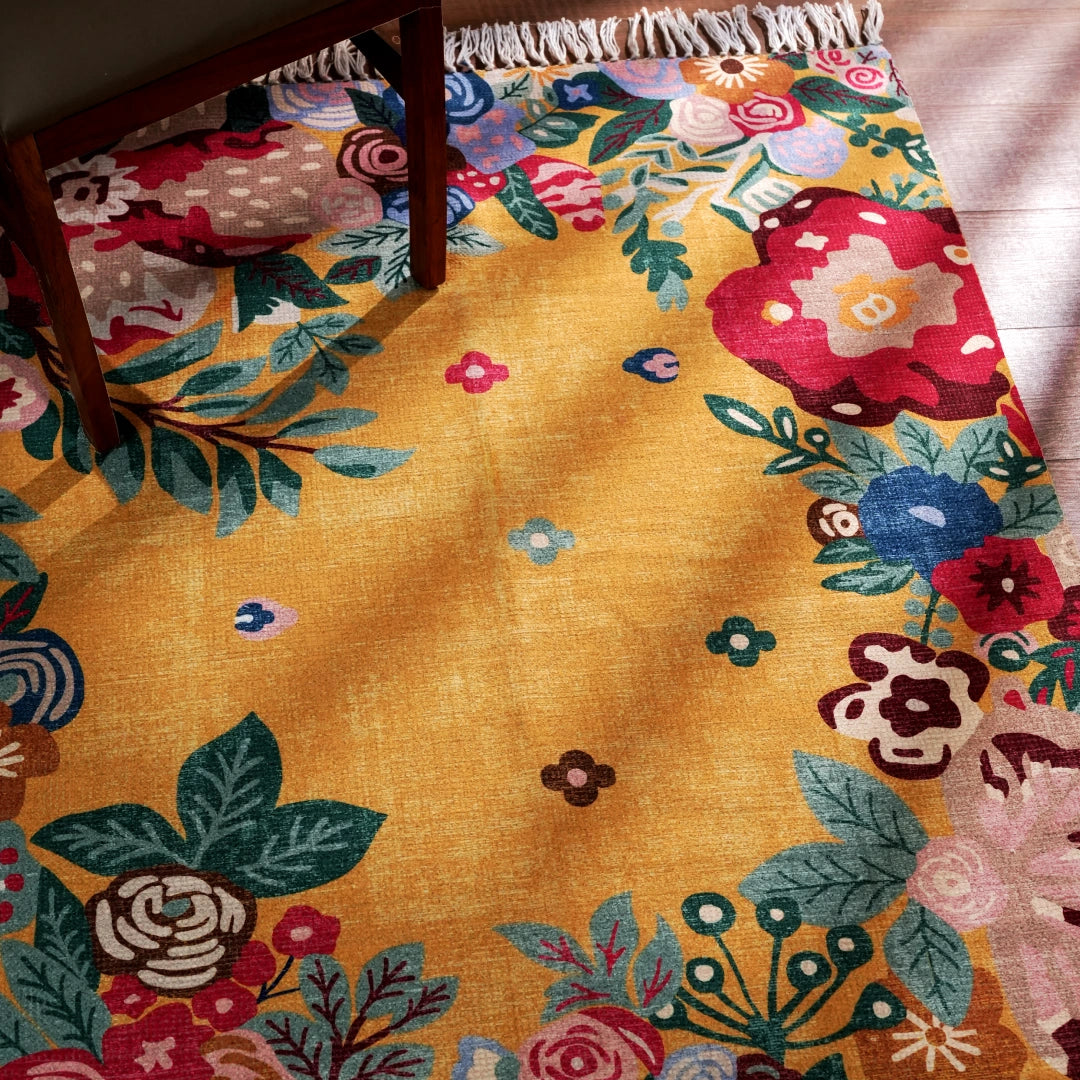 Marigold Floral Area Rug