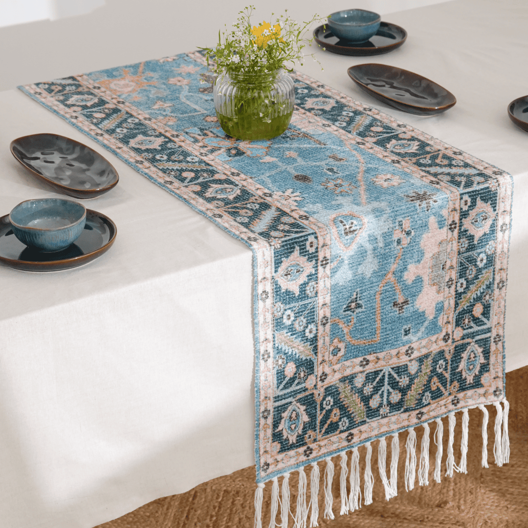 Aqua Garden Table Runner