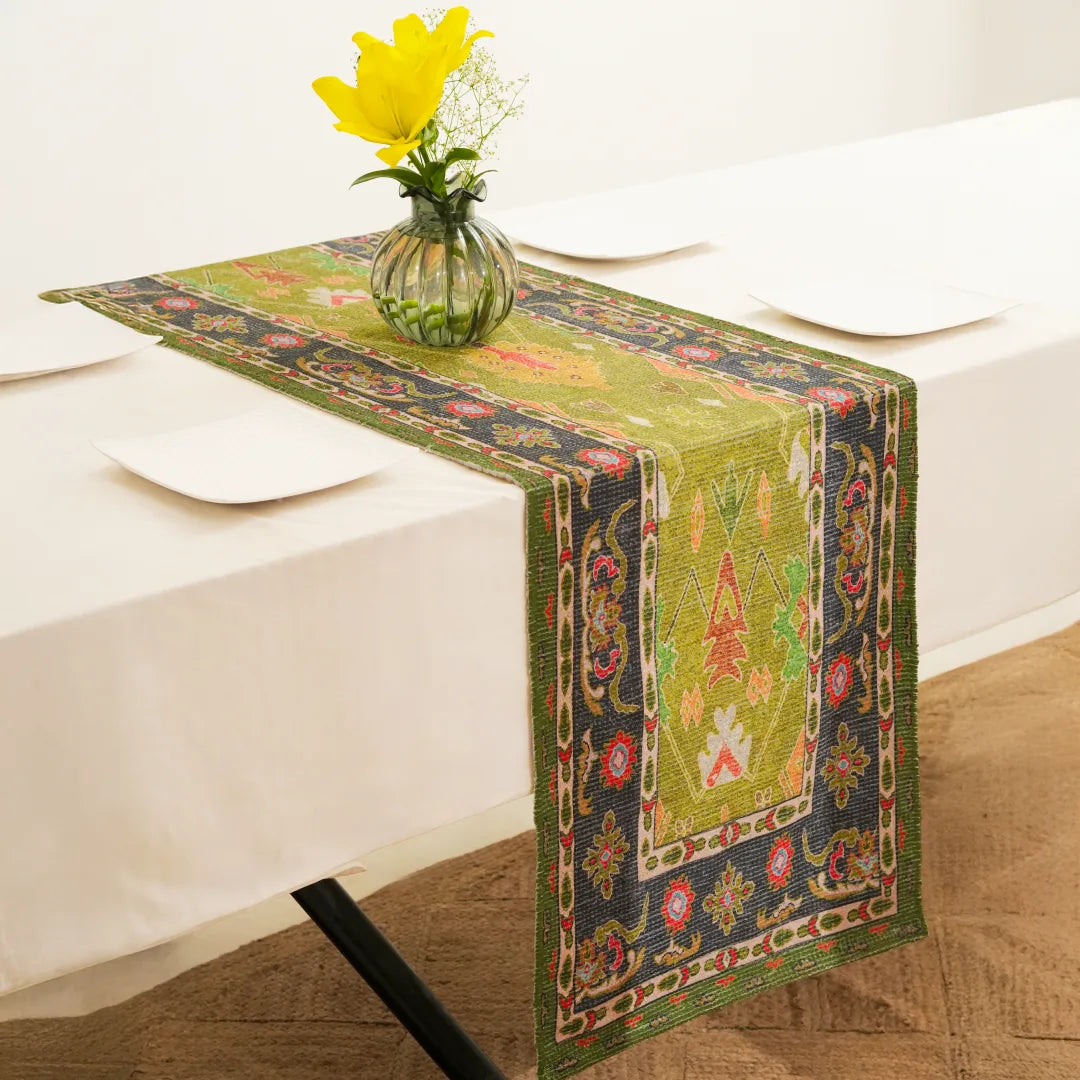 Leher Ancestral Moss Table Runner