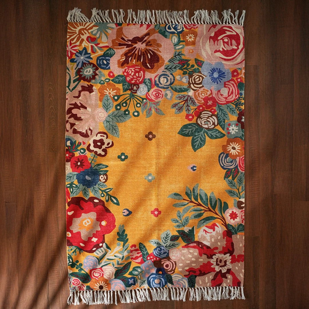Marigold Floral Area Rug