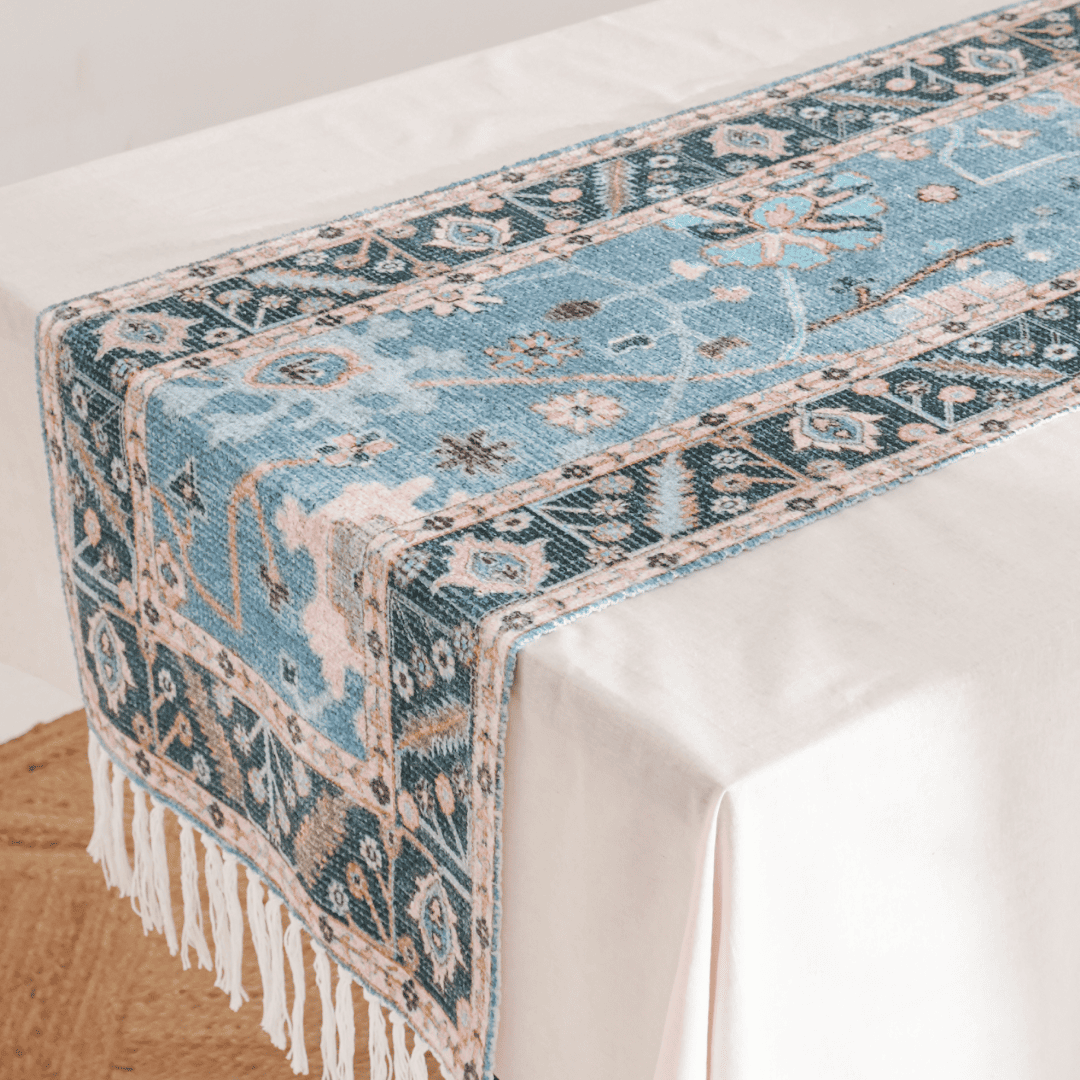 Aqua Garden Table Runner