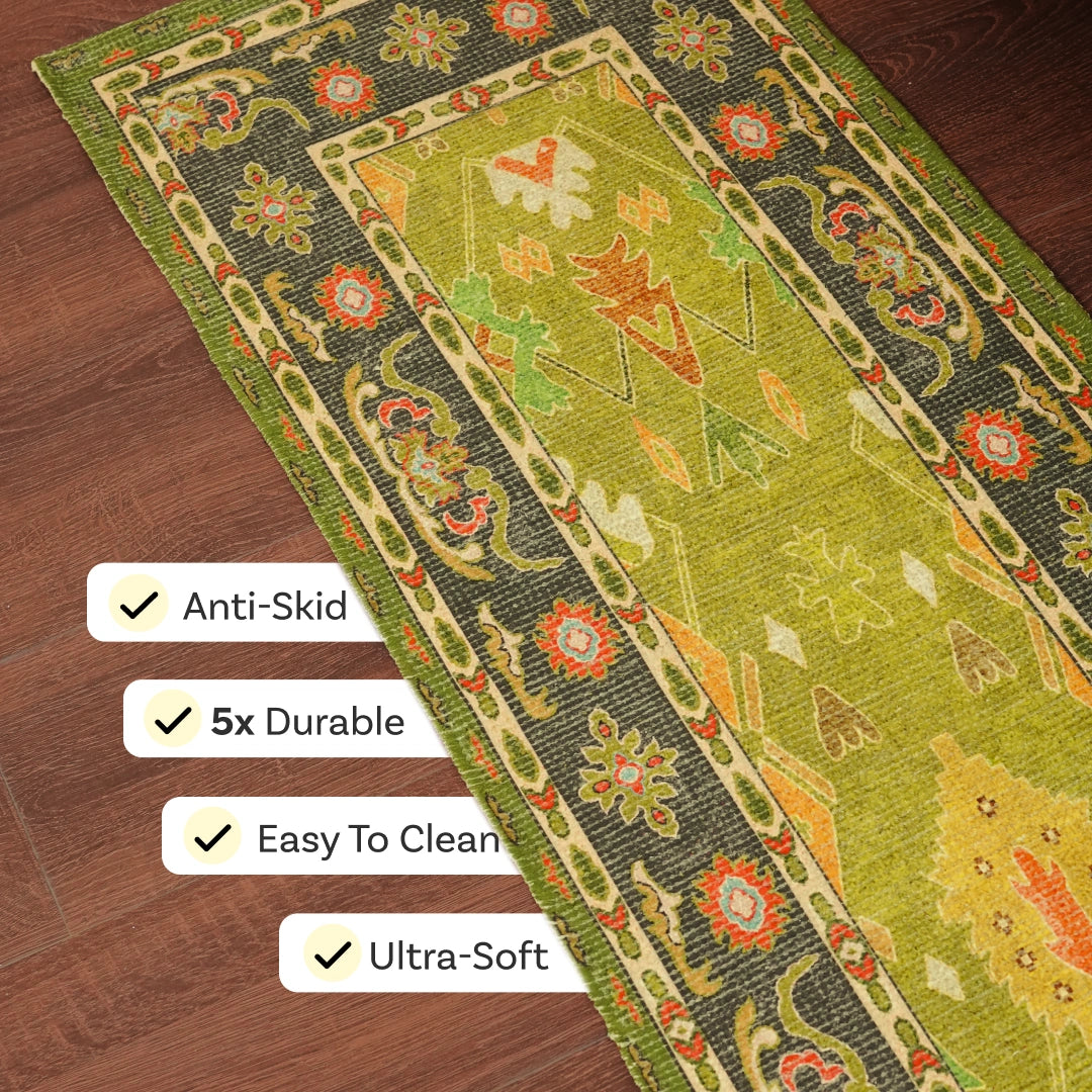 Leher Ancestral Moss Bedside Runner