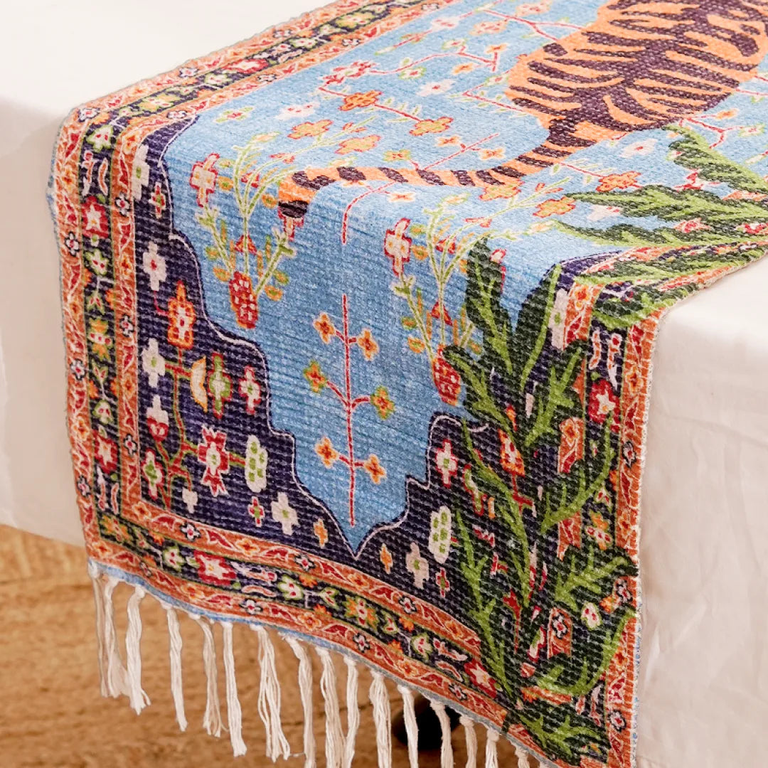 Imperial Tiger Chenille Table Runner