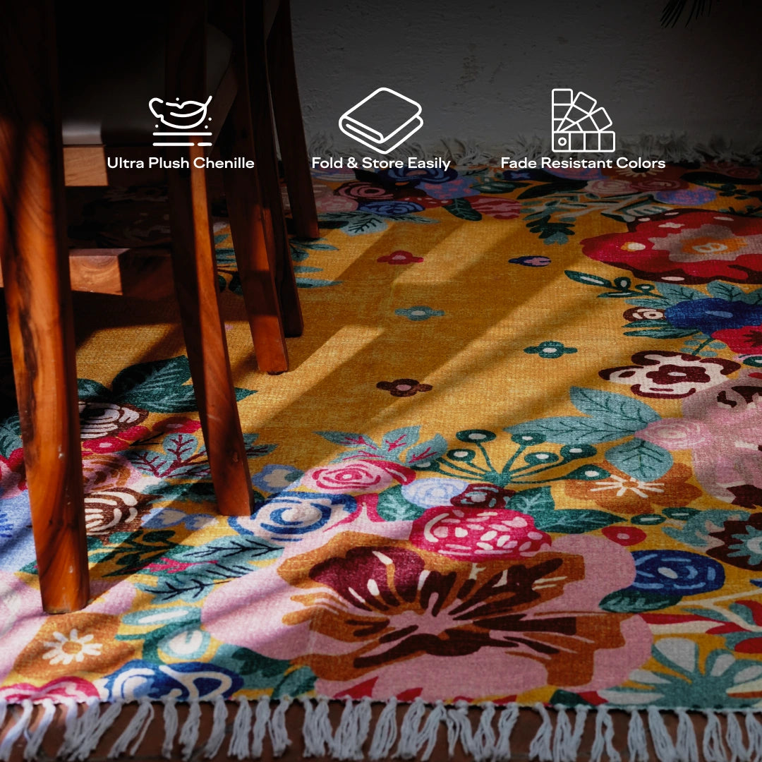 Marigold Floral Area Rug