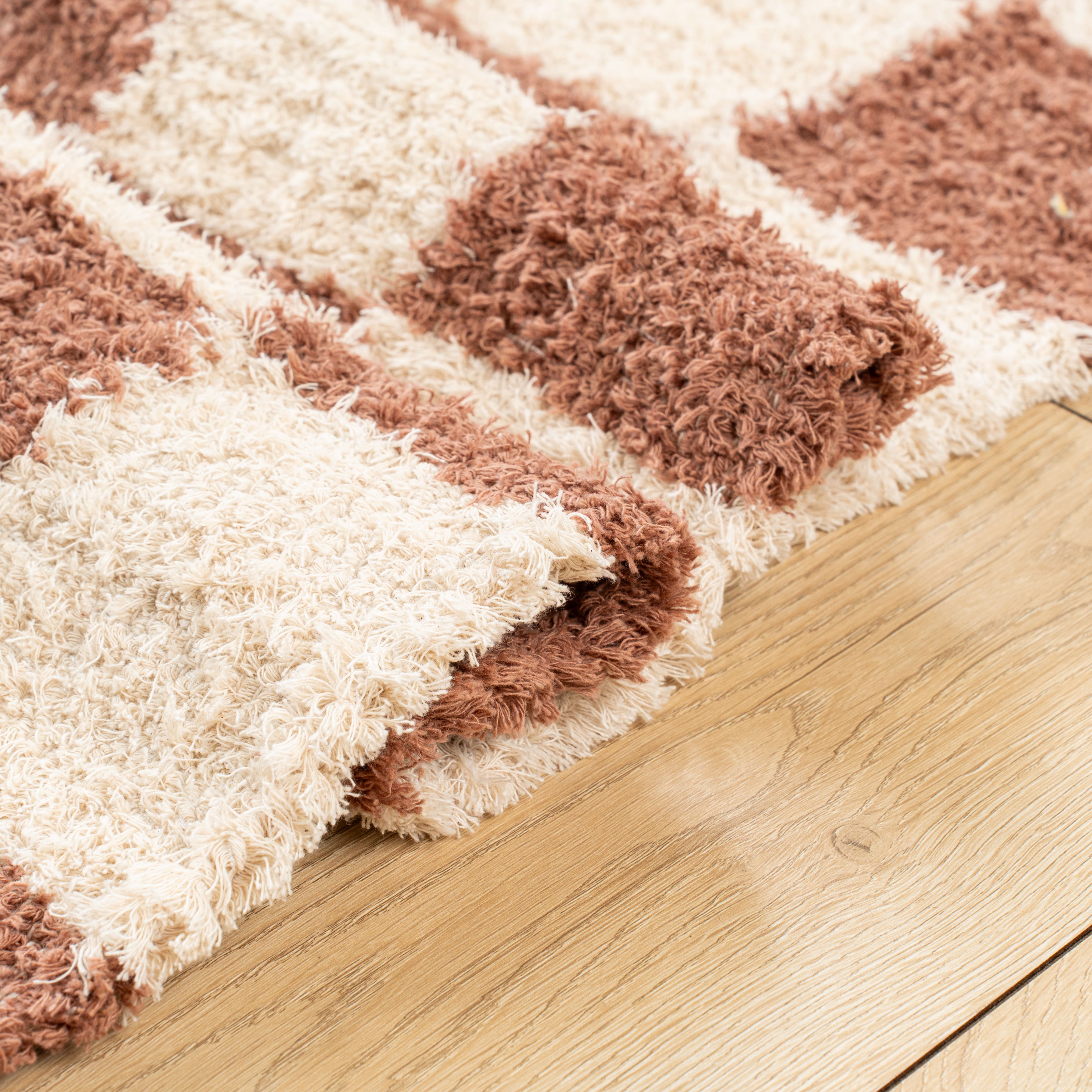 Mocha Grid Area Rug