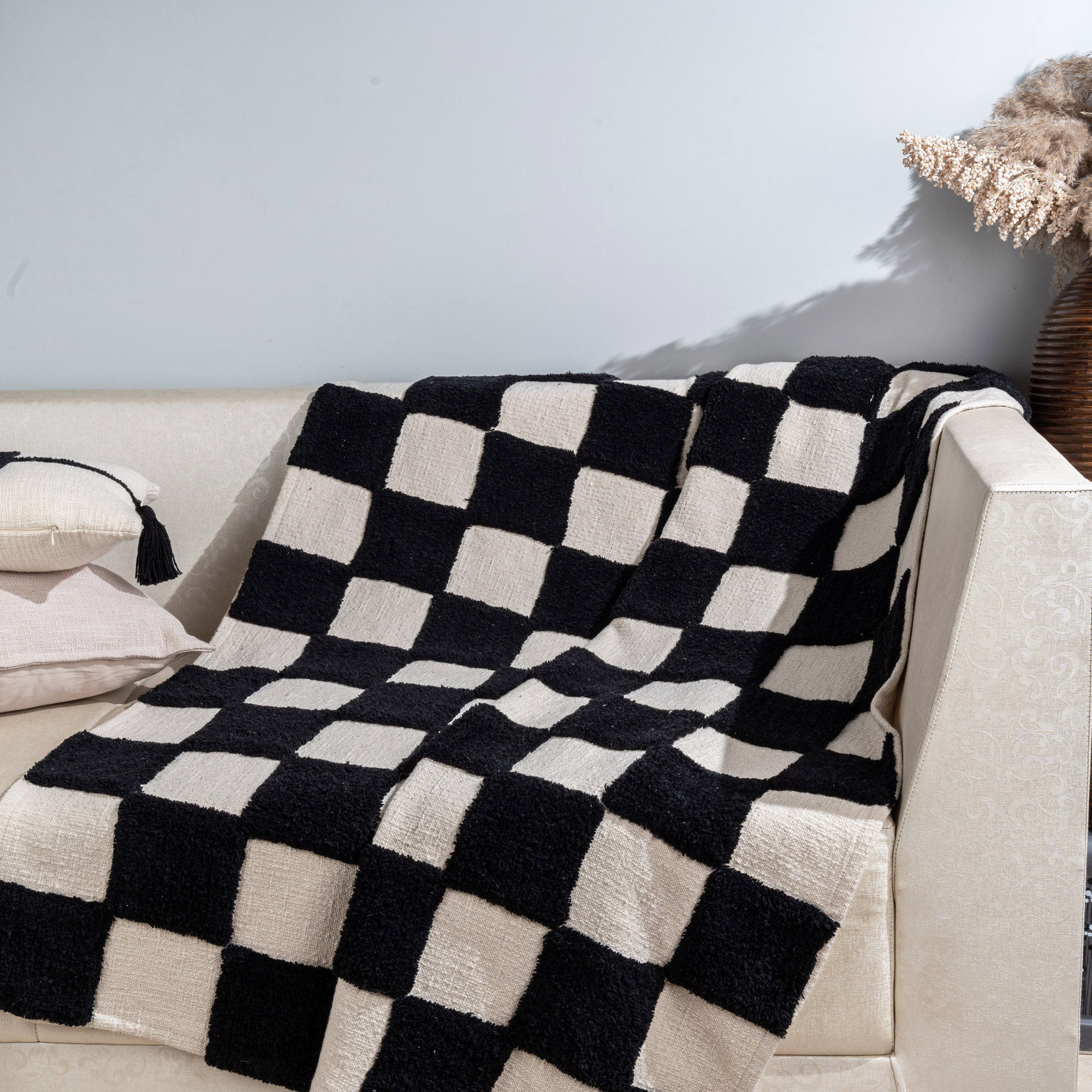 Buy Black White Checkered Throw Blanket Online In India TROOST