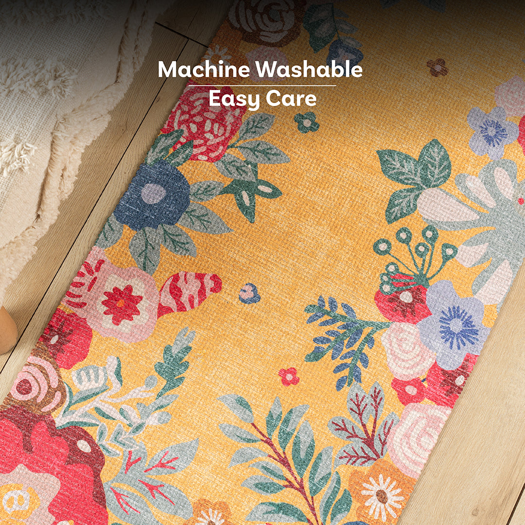 Marigold Floral Bedside Runner