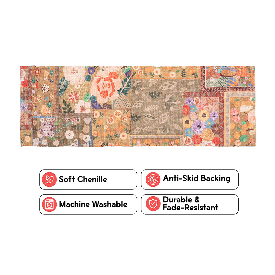 Patchwork Bloom Bedside Runner