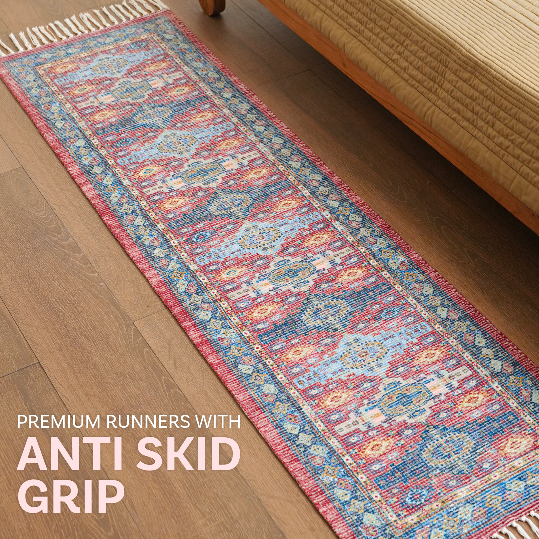 Royal Azure Tapestry Bedside Runner