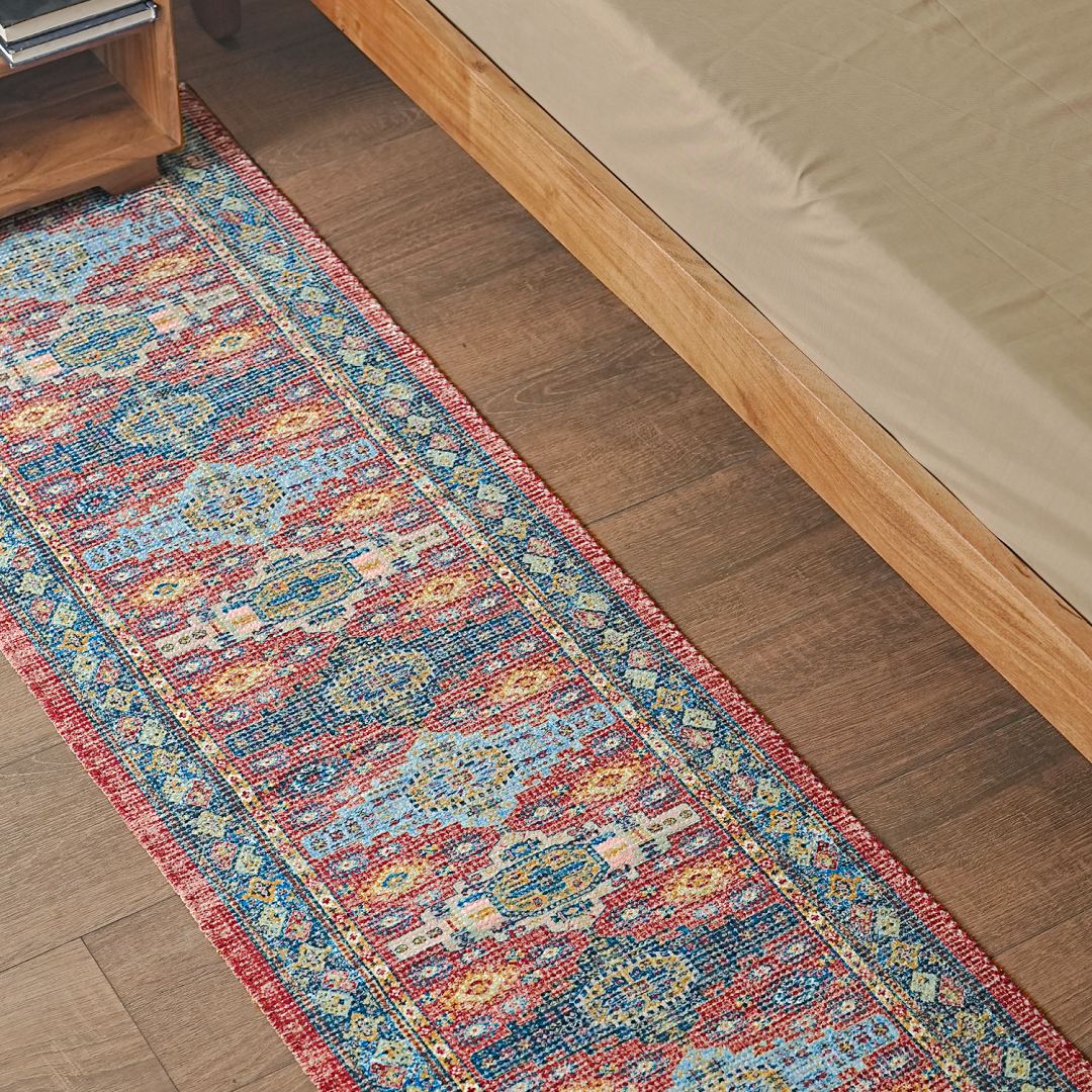 Royal Azure Tapestry Bedside Runner