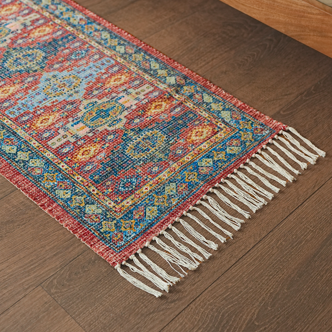 Royal Azure Tapestry Bedside Runner