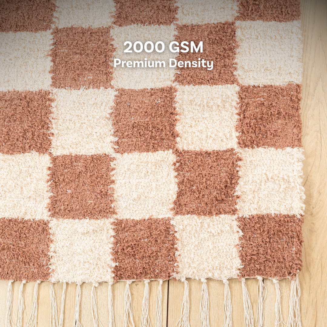 Mocha Grid Area Rug