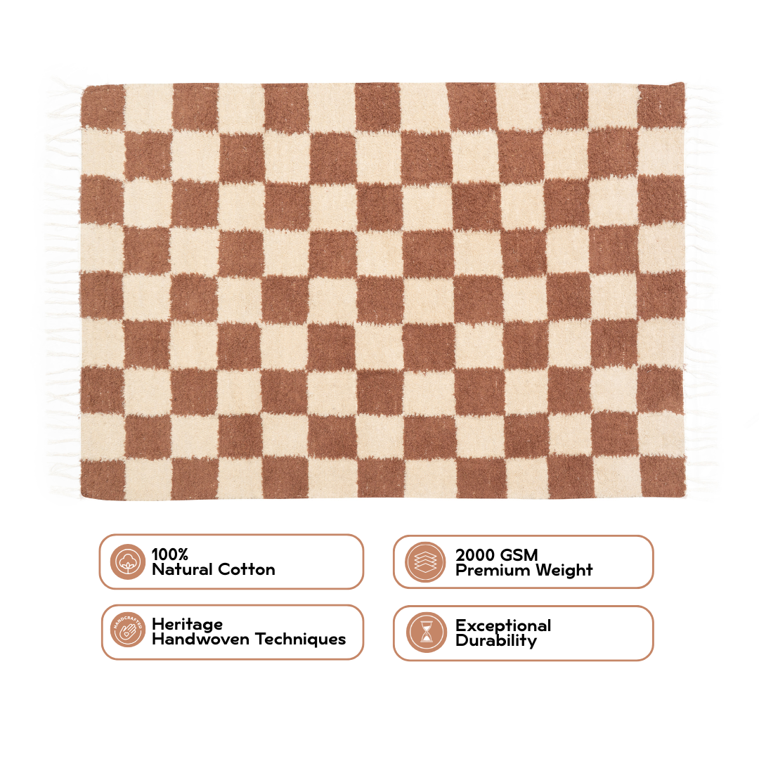 Mocha Grid Area Rug