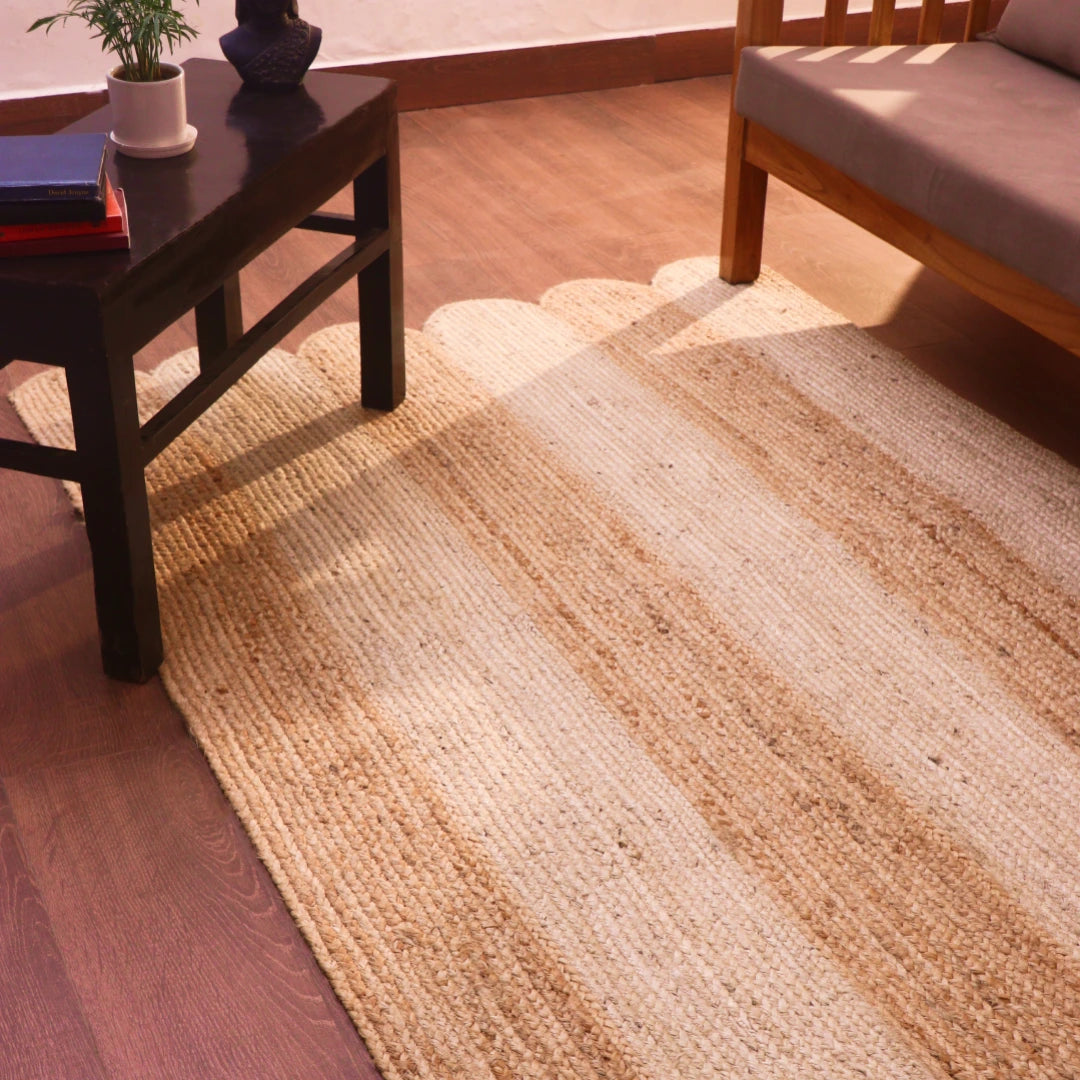 Almond Scallop Jute Rug