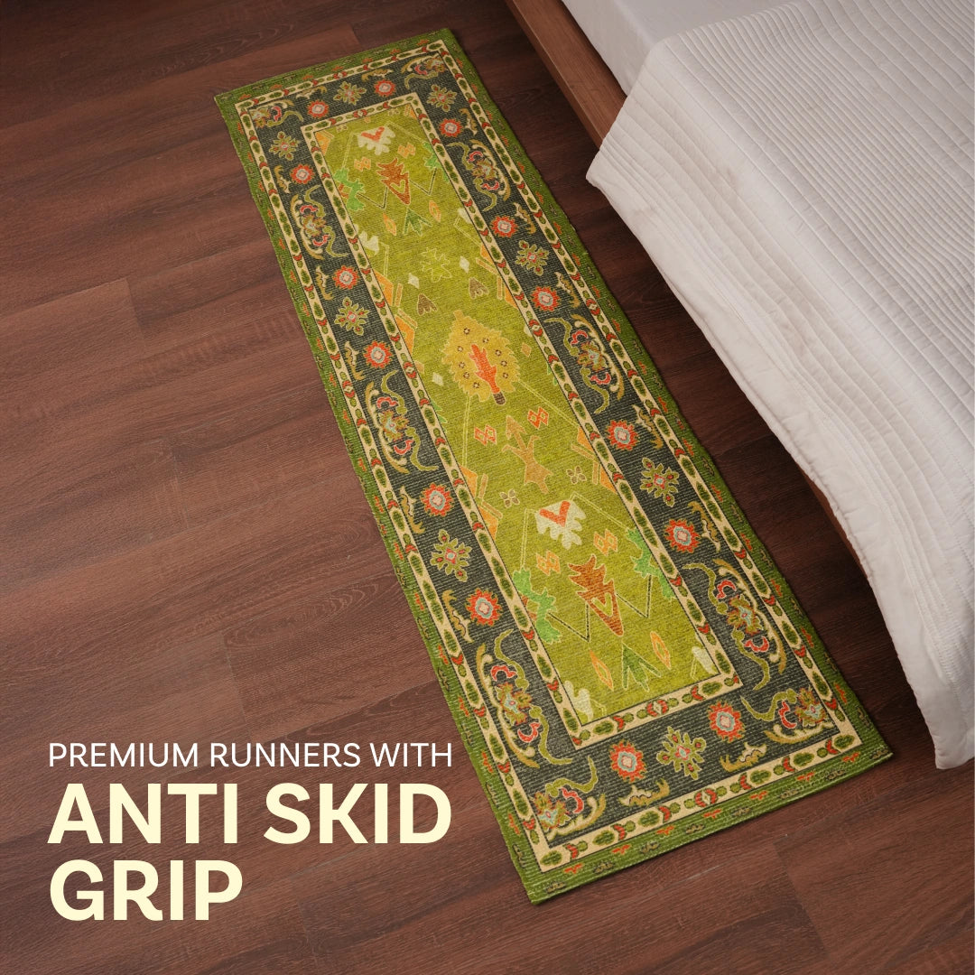 Leher Ancestral Moss Bedside Runner