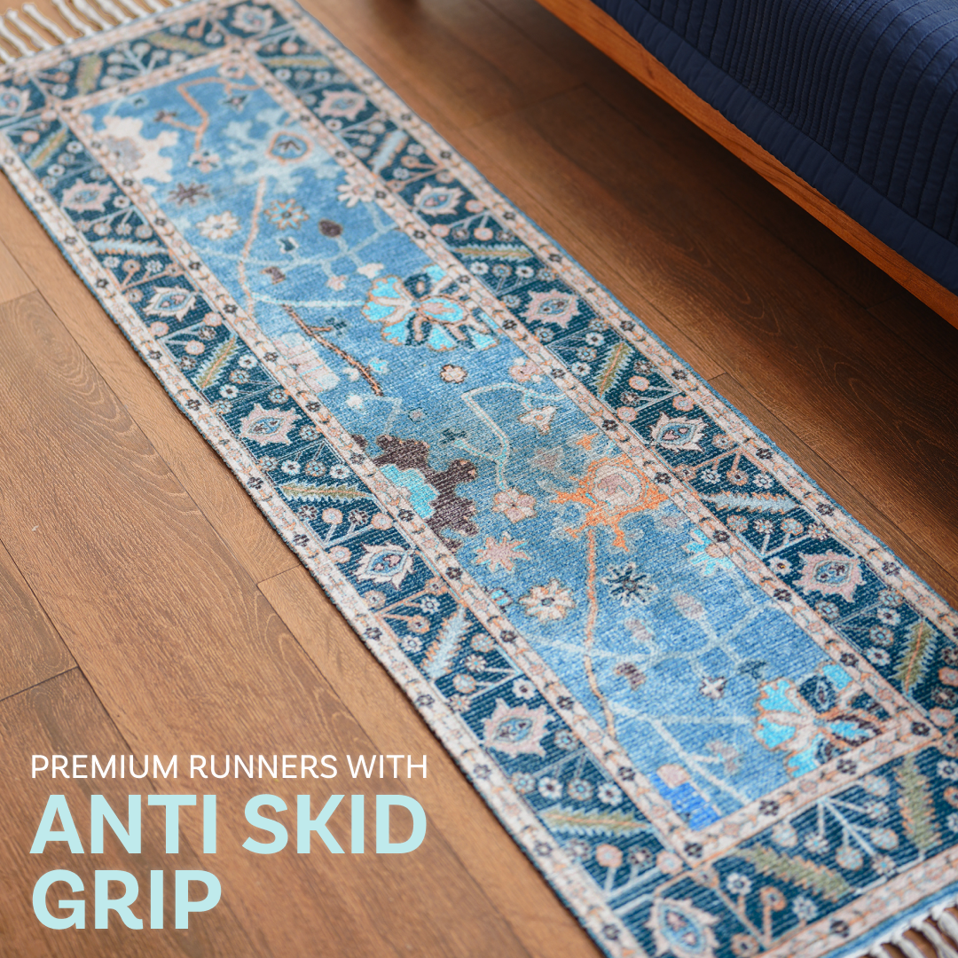 Frosted Sapphire Bedside Runner