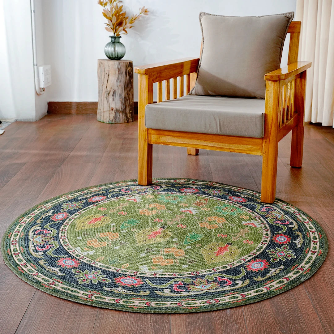 Emerald Groove Medallion Rug