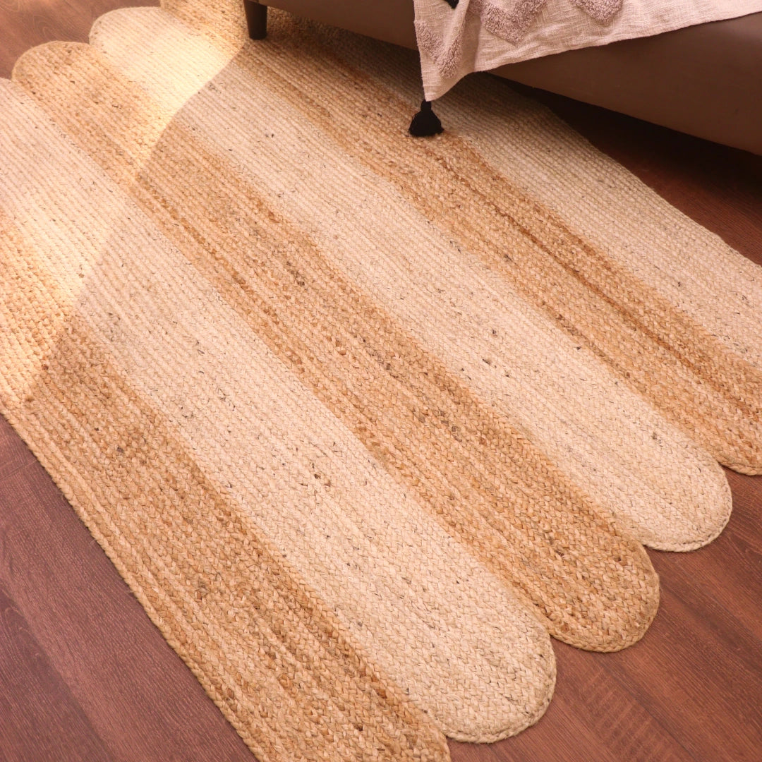 Almond Scallop Jute Rug