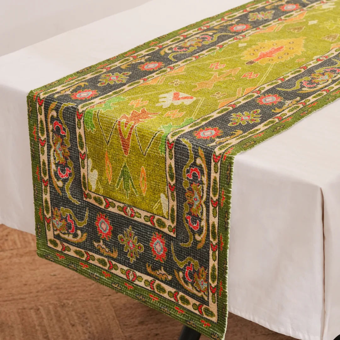 Leher Ancestral Moss Table Runner