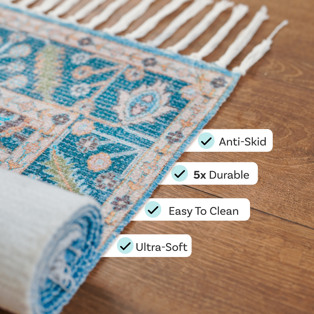 Frosted Sapphire Bedside Runner
