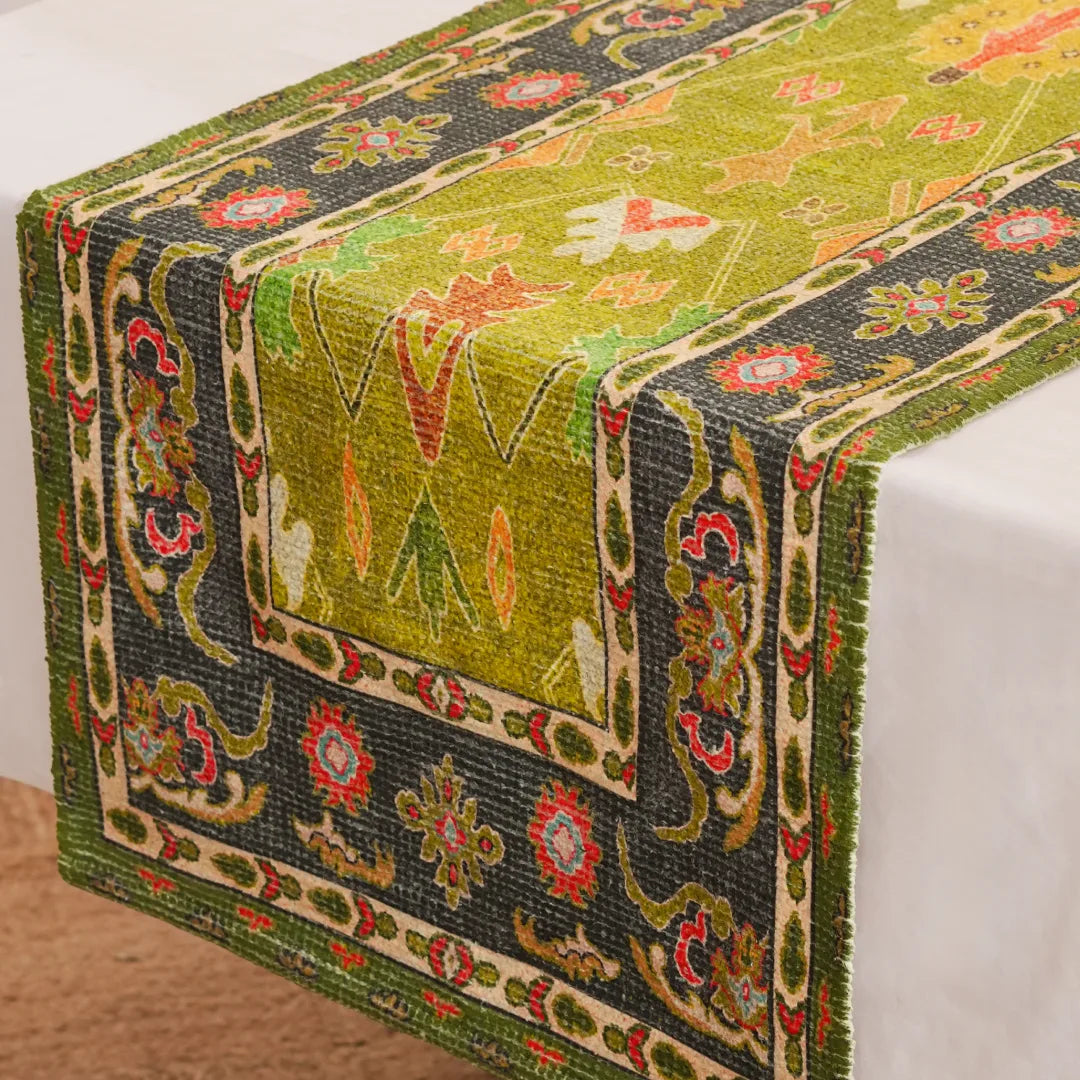 Leher Ancestral Moss Table Runner