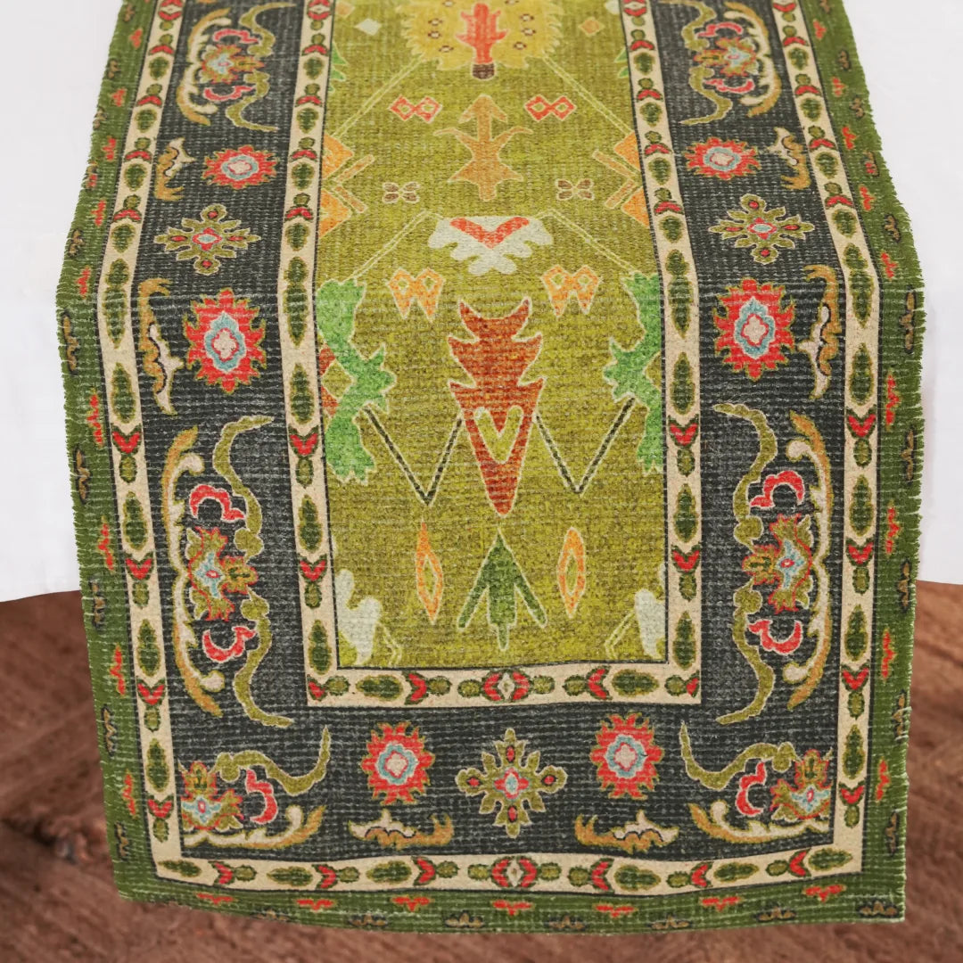 Leher Ancestral Moss Table Runner