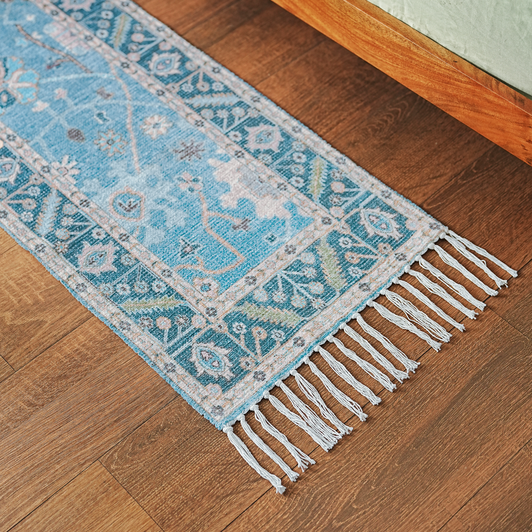 Frosted Sapphire Bedside Runner