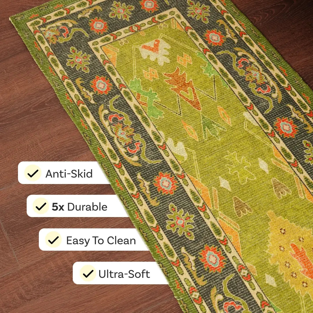 Leher Ancestral Moss Bedside Runner