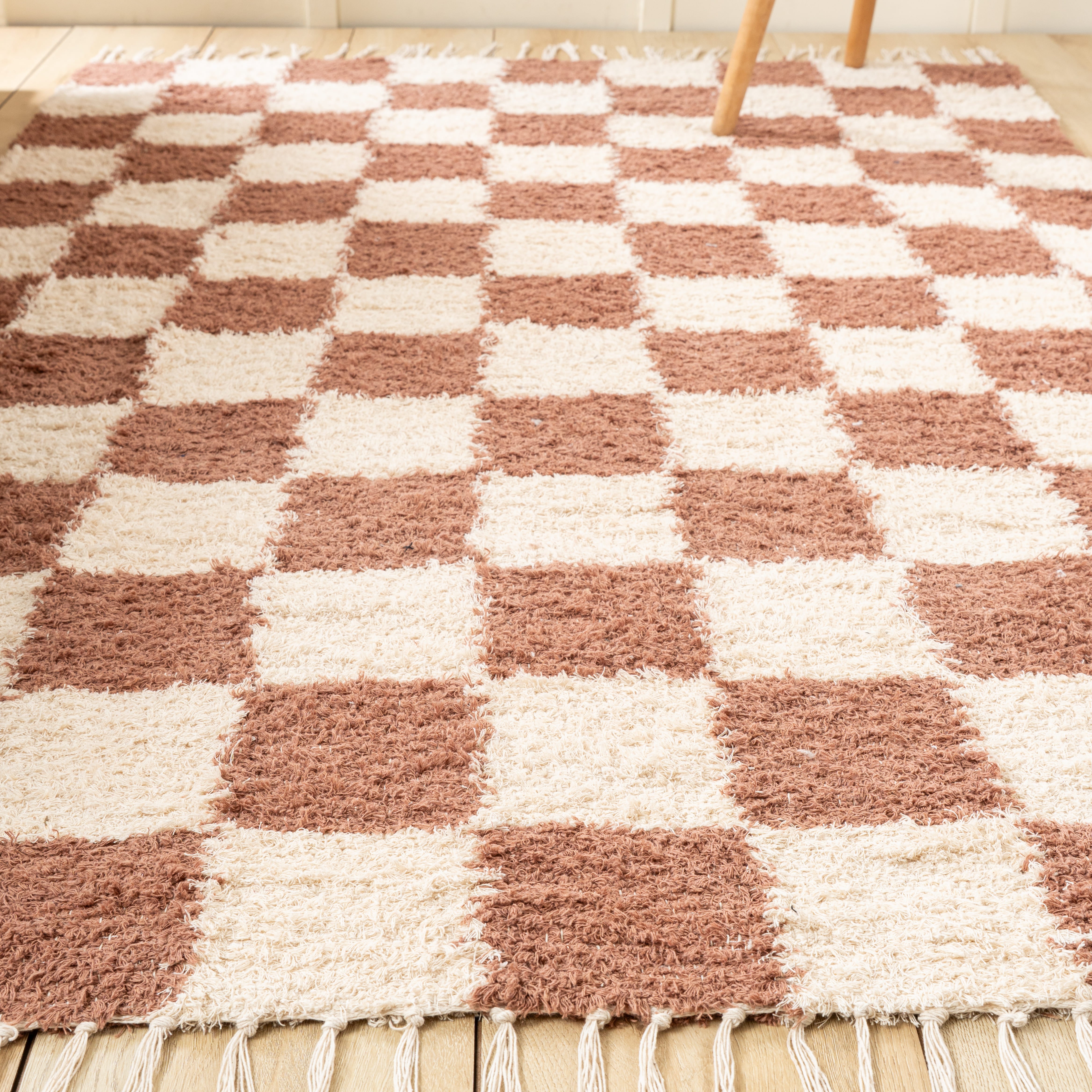 Mocha Grid Area Rug