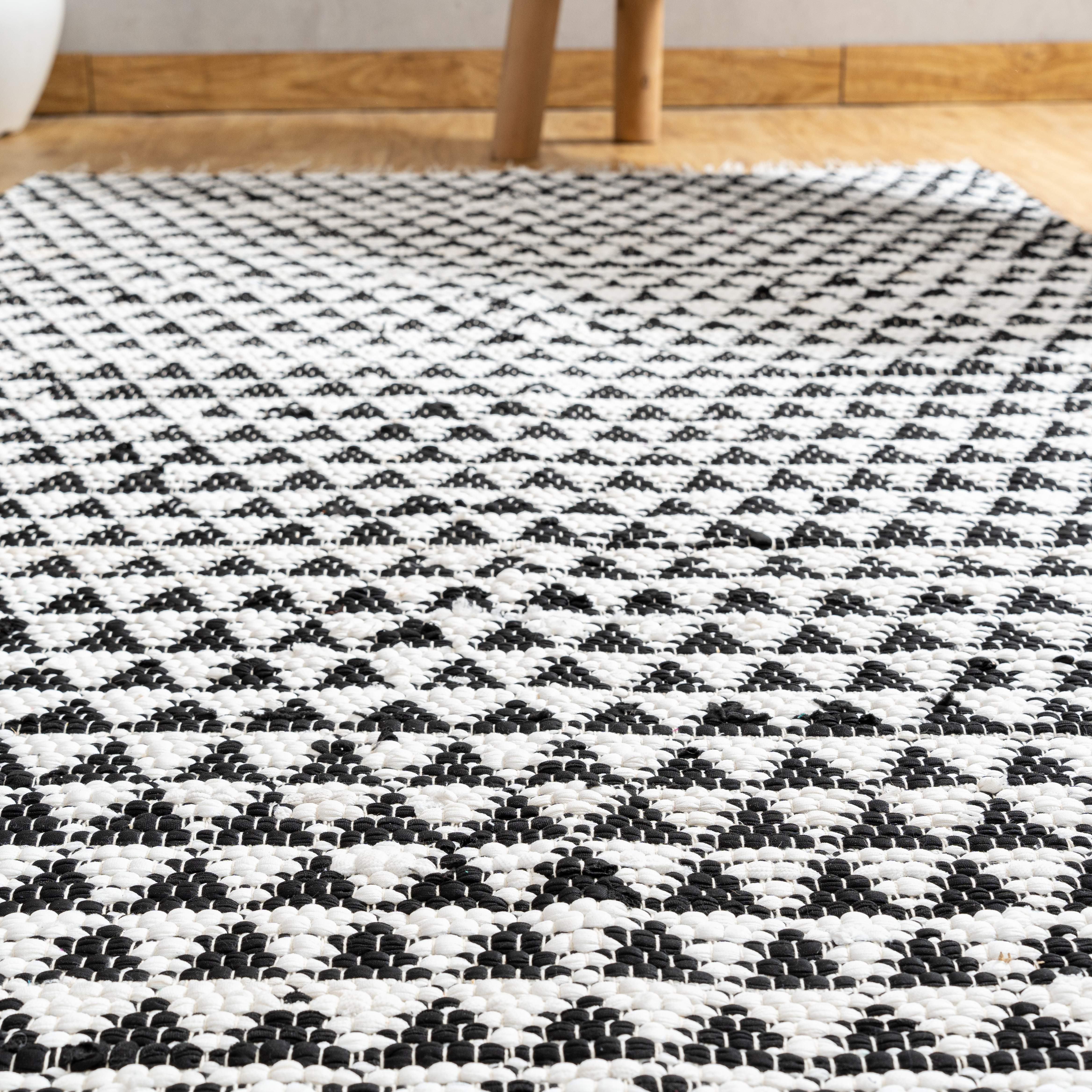 Mono Symmetry Chindi Rug