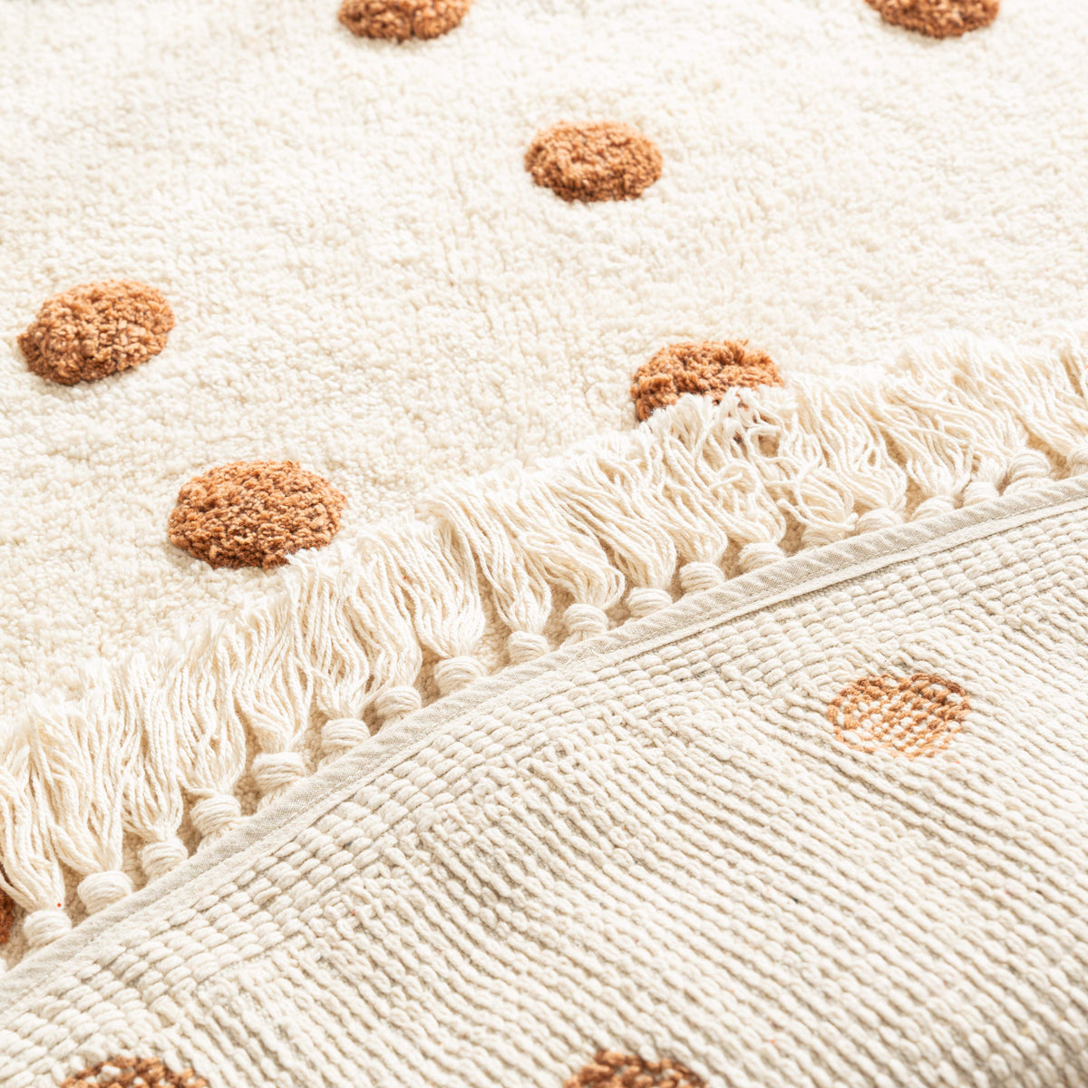 Buy Polka Dot Tufted Rug - Off-White & Brown Online in India - TROOST ...