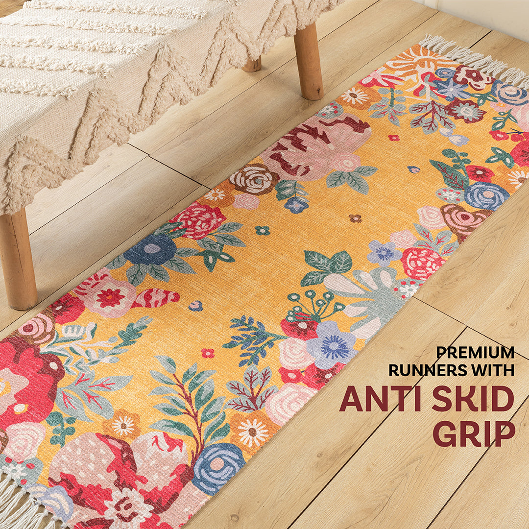 Marigold Floral Bedside Runner