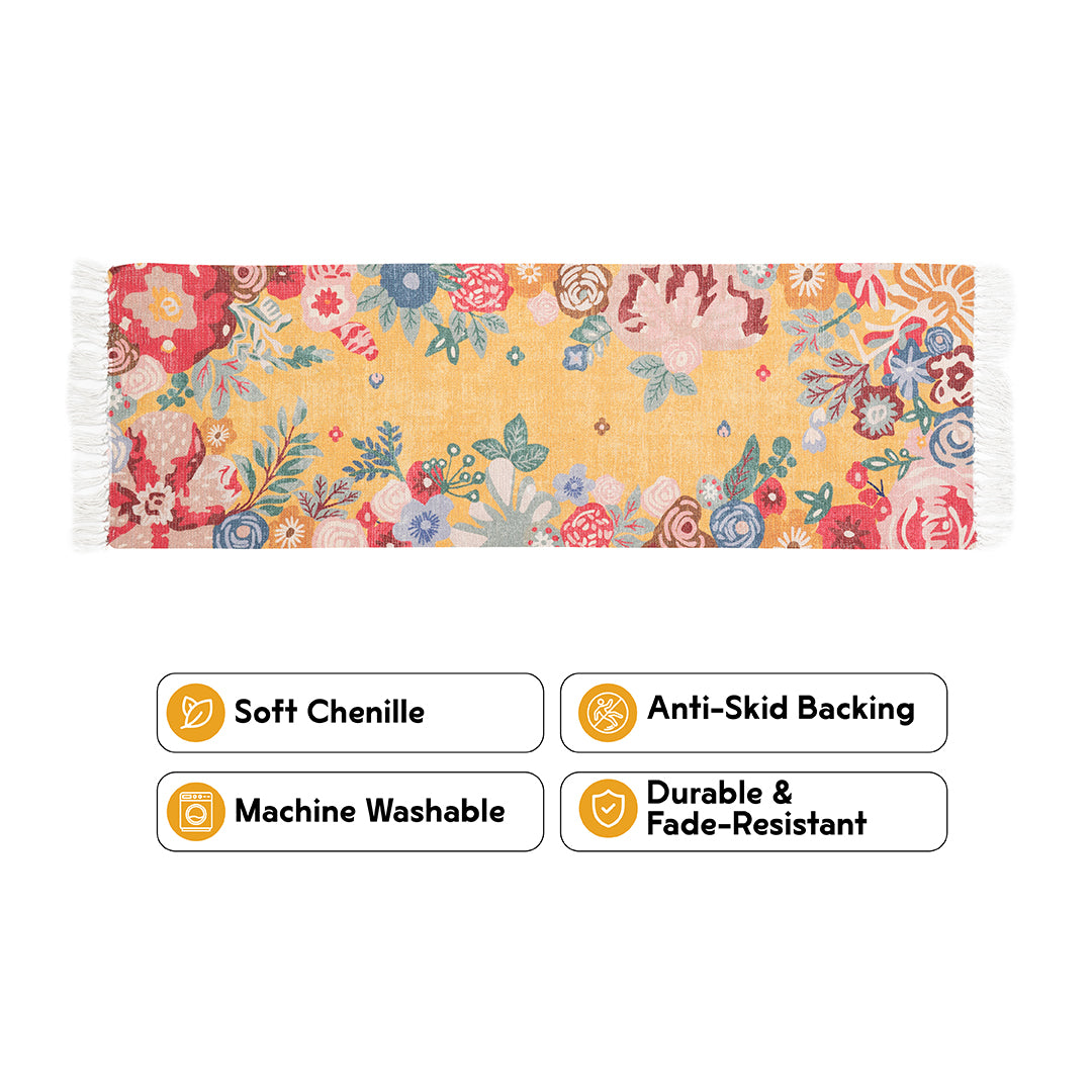 Marigold Floral Bedside Runner